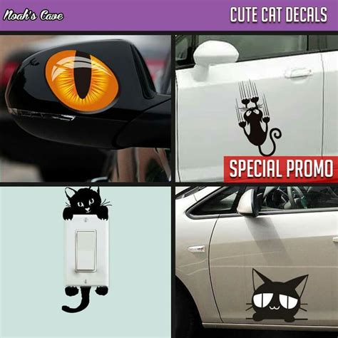 Cat Eye Decals On The Side Of A Car With An Orange And Black Cats Eyes