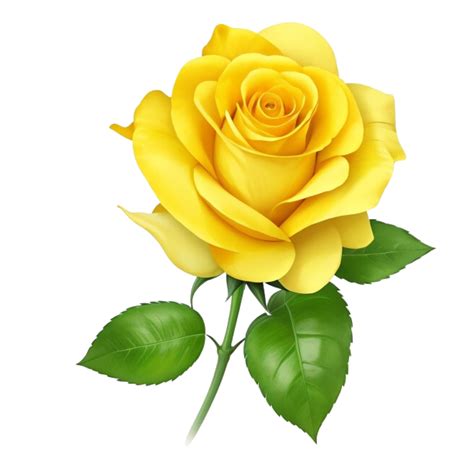 Romantic Yellow Rose Isolated On Transparent Png Background For Wedding