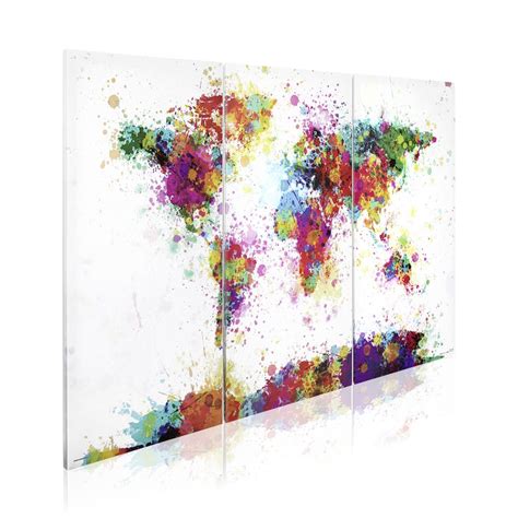 World Map Watercolor Splash Michael Tompsett Holz Und