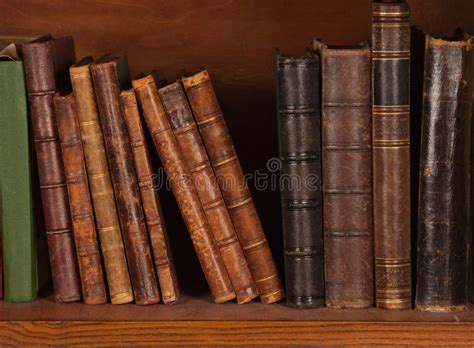Old Leather Bound Book Spines Stock Photo Image Of Literature