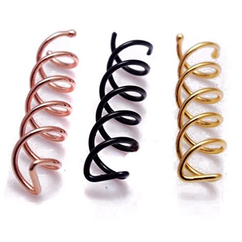 20 Pcs Metal Hair Grips Twist Black Rose Gold Hair Pin Spiral Spin