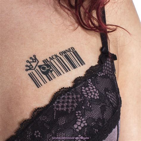 Amazon X Barcode BLACK OWNED Temporary Tattoos Fetish BBC Hotwife Queen Of Spades