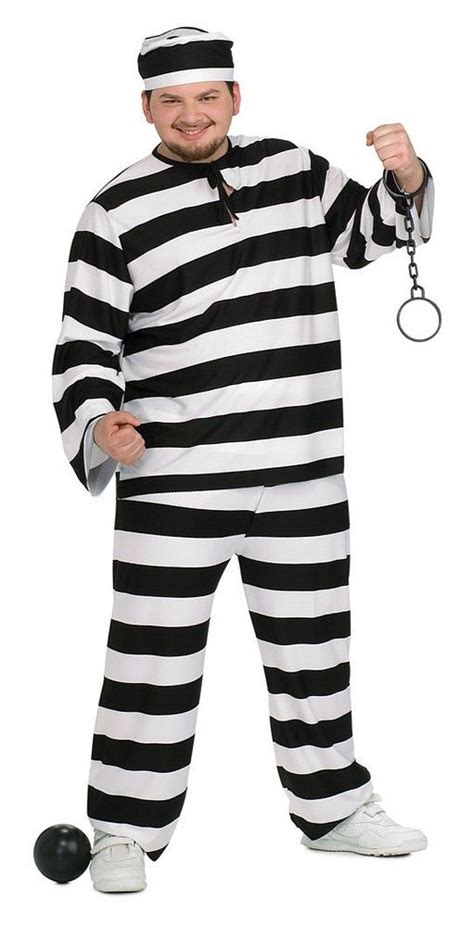 Convict Man Costume Plus Size Costume Mens Costumes Plus Size