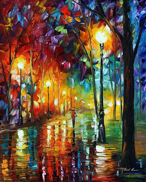 Rainy Emotions — Palette Knife Oil Painting On Canvas By Leonid Afremov