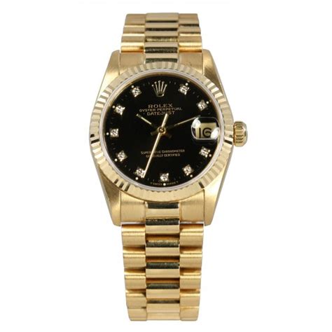 Mid Size Pre Owned Rolex 18ct Yellow Gold Oyster Perpetual Datejust