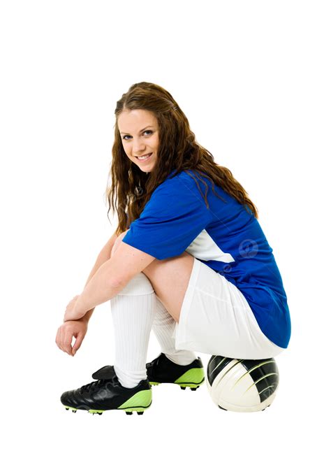 Soccer Woman Beautiful Football Ball Adult Blue Shirt Png