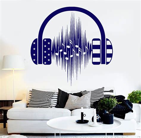 Vinyl Wall Decal Headphones Music Musical Decoration Stickers Unique
