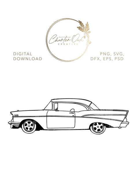 Chevy Bel Air Classic Car Vehicle Svg Digital File Download Etsy