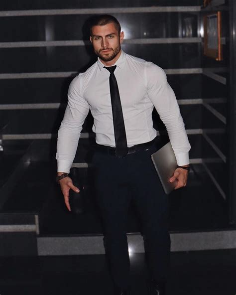 Handsome Muscle Suit Business Gentleman