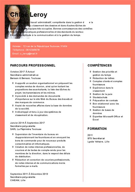 Guide Complet Du Cv Secrétaire Avec Des Exemples Et Modèles Free Hot