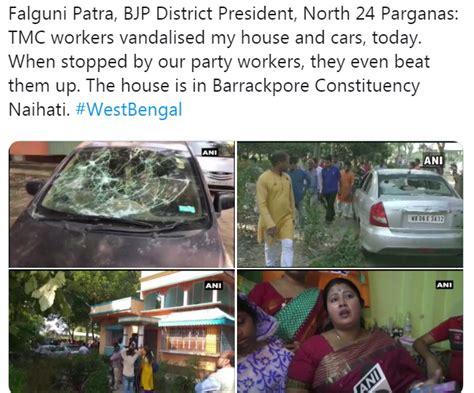 Bengal भाजपा जिलाध्यक्ष फाल्गुनी पात्रा के घर हमला Bjp District