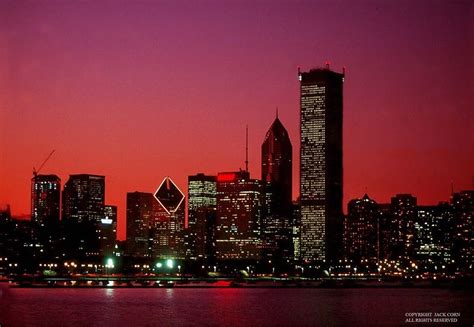 Jack Corn Photography Chicago Skyline With Red Sky