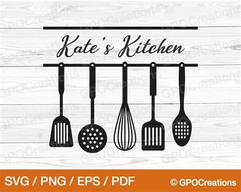 Kitchen Svg Kitchen Utensils Svg Kitchen Split Monogram Svg Etsy