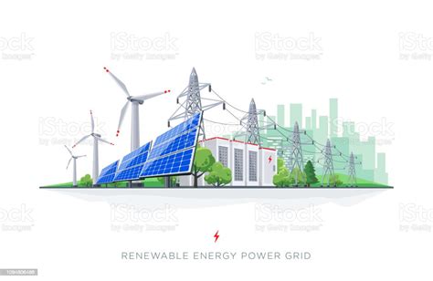 Renewable Solar And Wind Energy Battery Storage Smart Grid System With