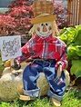 Sitting Scarecrow,, Wooden Scarecrow, Porch Sitter, Fall Decorations ...