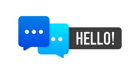 Premium Vector Hello Message Bubble Banner On White Background