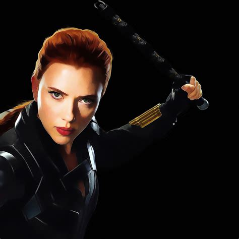 2048x2048 Black Widow Scarlett Johansson Minimal 5k Ipad Air Hd 4k