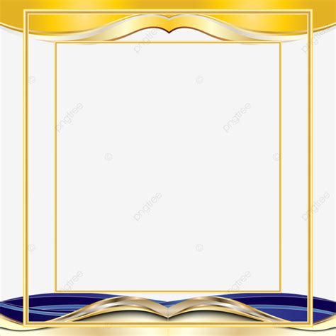 Vector Line Frame Border Abstract Gradient Gold And Blue Wave Stripes