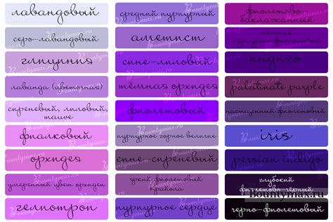 Свадьба в фиолетовом цвете: оттенки фиолетового