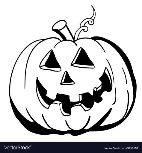 Black And White Halloween Pumpkin Royalty Free Vector Image