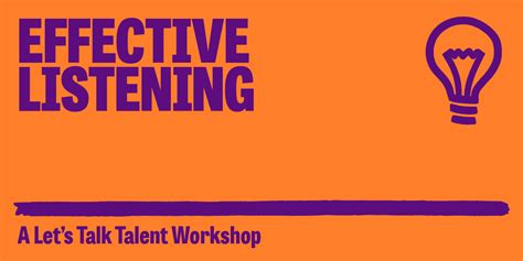 Effective Listening Workshop Lets Talk Talent