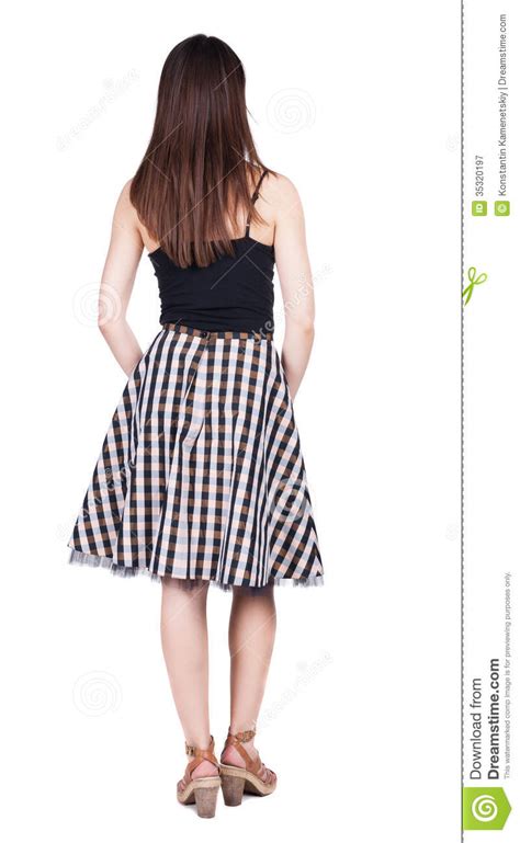 The counter part to black male image. Back View Of Standing Young Beautiful Woman. Royalty Free Stock Photography - Image: 35320197