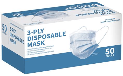 Face Masks 3 Ply With Ear Loops Assembled In The Usa Box Of 50