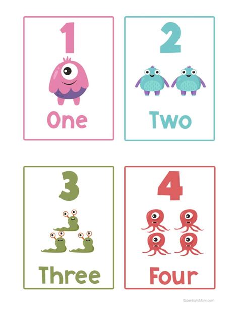 Free Printable Number Flashcards 1 50 Number Flash Cards 1 20