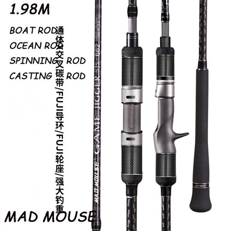 MADMOUSE Japan Full Fuji Parts Slow Jigging Rod 1 98M PE 3 6 Lure