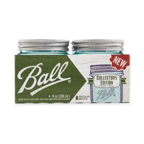 Ball 4 Pack Half Pint 8 Oz Elite Regular Mouth Aqua Vintage Mason Jars Blain S Farm And Fleet