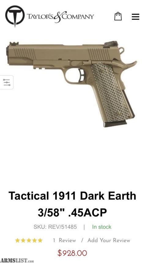 Armslist For Saletrade Taylors Custom Tactical 1911 Fde