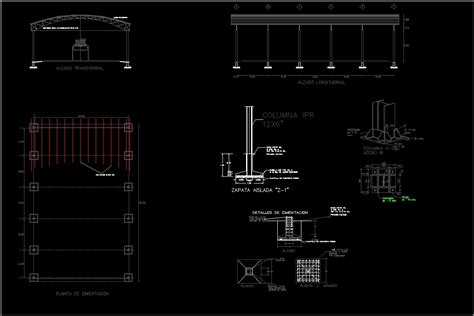 Steel Structure Foundation Dwg Block For Autocad • Designs Cad