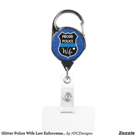 Glitter Police Wife Law Enforcement Support Nurse Badge Holder By