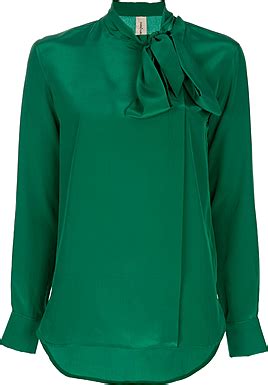 I need an emerald green tie-neck blouse. This fits the bill. | Emerald clothing, Green blouse ...