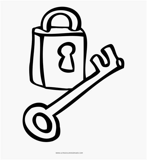 Lock And Key Coloring Page Free Transparent Clipart Clipartkey