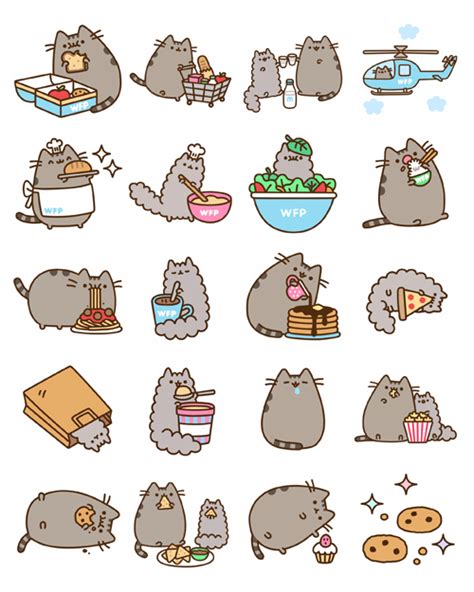 I Love Kawaii Pusheen Eats Cute Facebook Animated Stickers