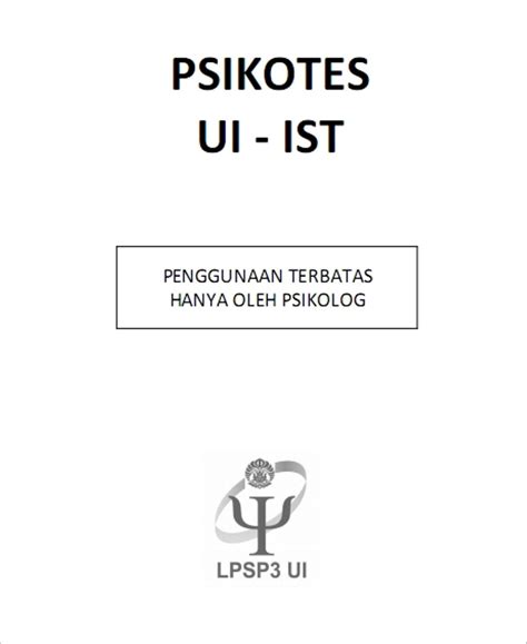 Soal Psikotes Ui Ist Pdf