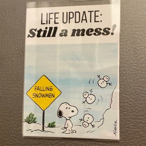 Life Update Still A Mess Snoopy Refrigerator Magnet Mercari Comic