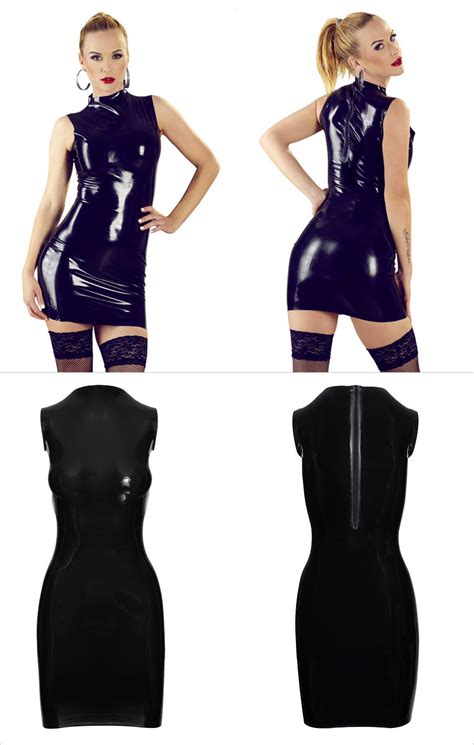 The Late X Collection Erotic Mini Dress 100 Latex Glossy Black