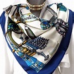 Authentic Hermes Silk Scarf Passementerie in Blue and White Colorway ...