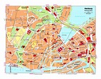 Mapa de la detallada de la parte central de la ciudad de Hamburgo ...