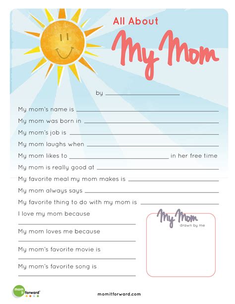 mother s day all about my mom printable mom it forwardmom it forward