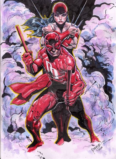 Marvel Comics Art Marvel Superheroes Daredevil Elektra Quick Sketch