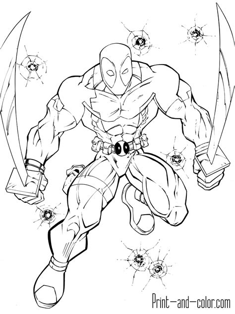 Deadpool coloring pages | Print and Color.com