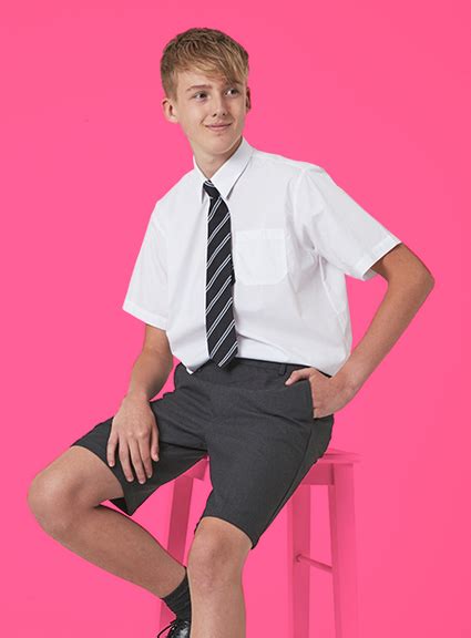 Teenage School Uniform Model Uk Rightly Proud Of His Smart Shorts