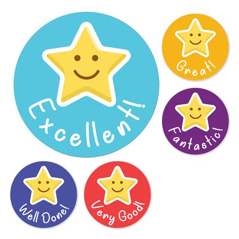 Smiling Star Reward Stickers — Myclassroom