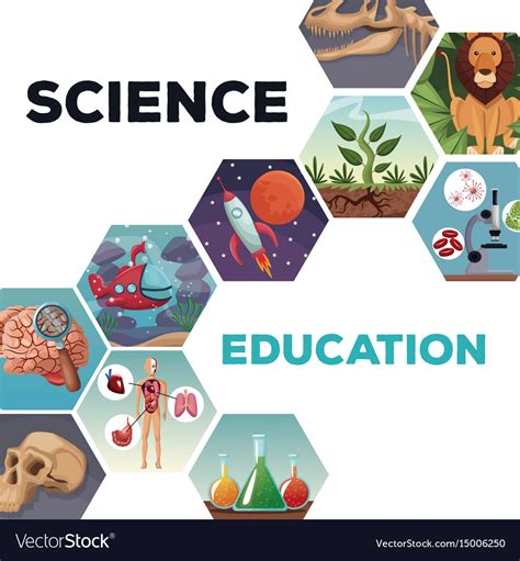 Cover Page Science And Education With Icons World Vector Image