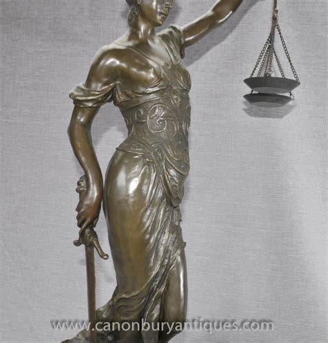 Lady Justice Blind Scale Of Justice Bronze Statue Figurine Old Bailey