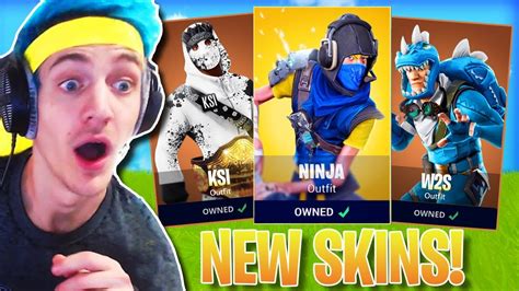 Ninja Reacts To His New Fortnite Skin Epic Free Fortnite Youtuber