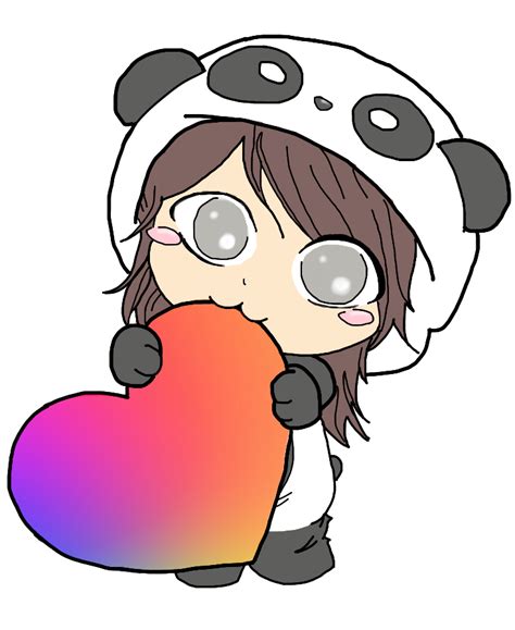 Cute Kawaii Panda Chibi Girl Love Heart Freetoedit